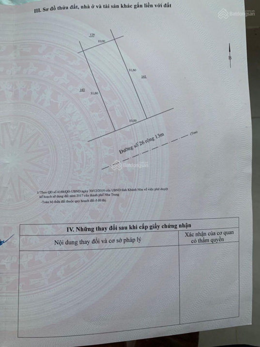 Bán đất biệt thự biển Lô 80 khu 6, đô thị mới Vĩnh Hoà, Nha Trang, DT 346m2 - Giá bán: 48 tr/m2
