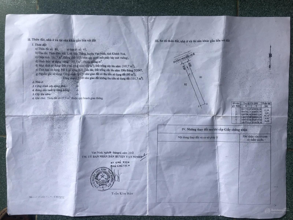 Bán đất mặt đường Nguyễn Huệ, đông dân cư - 161m2 giá 2 tỷ 650 triệu