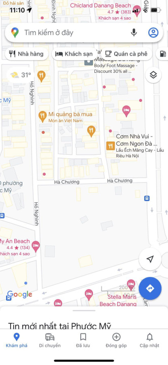 Bán đất mặt tiền đường Hà Chương sát biển ngay khu Hà Bổng ngang 10m - 17m