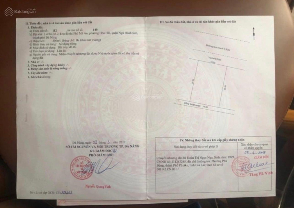 Bán lô đất 300m2 đường Nguyễn Cửu Vân, khu đô thị Phú Mỹ, Đà Nẵng