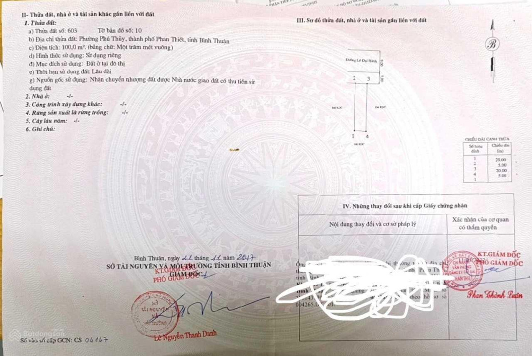 Bán lô đất B43 đường Lê Đại Hành, phường Phú Thuỷ, Phan Thiết