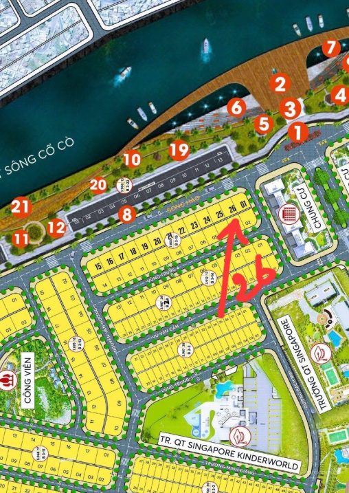 Bán lô đất biệt thự Phú Mỹ An, mặt tiền đường Song Hào, đối diện One River Villa, Ngũ Hành Sơn