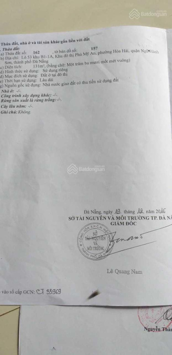 Bán lô đất đường Trần Quốc Vượng khu đô thị Phú Mỹ An, Ngũ Hành Sơn, Đà Nẵng