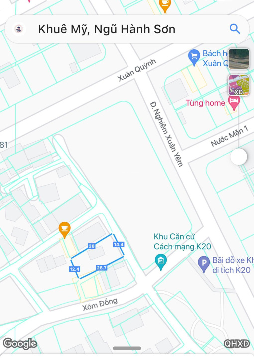 Bán lô đất kiệt 2,5m Xuân Quỳnh, Khuê Mỹ, Ngũ Hành Sơn, Đà Nẵng, DT: 377m2