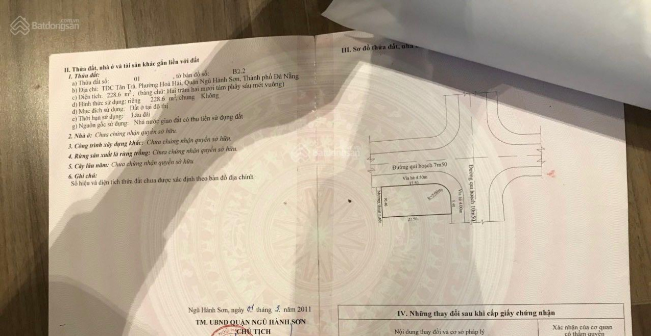 Bán lô góc 2 mặt tiền đường Nguyễn Duy Trinh và Trà Lộ, Ngũ Hành Sơn, Đà Nẵng