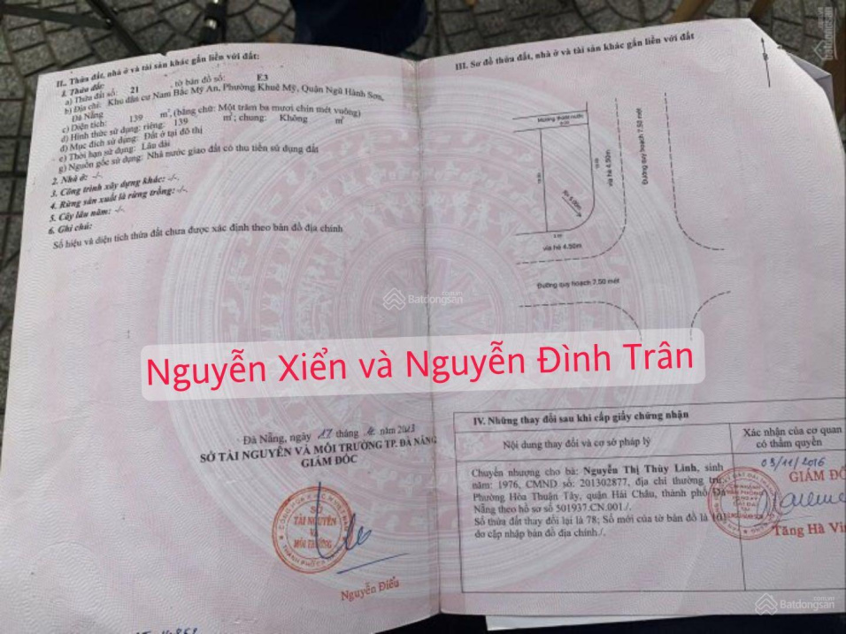 Cần bán lô góc 2 mặt tiền đường Nguyễn Xiển và Nguyễn Đình Trân