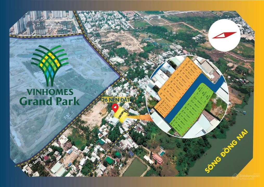 GIẢM 1 TỶ NẾU KHÁCH CỌC TRƯỚC TẾT, LÔ ĐẤT CÁCH CÁCH VINHOME GRAND PARK Q9 CHỈ 600M 70M2. GIÁ 3.4TỶ