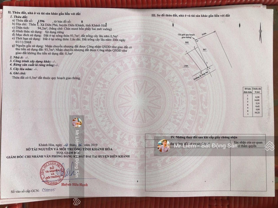 Hạ giá - bán lô đất Diên Phú - Diên Khánh - diện tích 94,2m2 giá 710 triệu