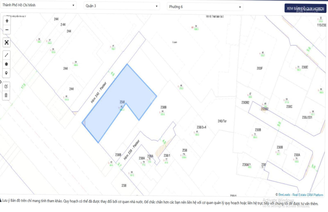Hạ giá mạnh chỉ còn 210 tỷ, mặt tiền 240A - B Pasteur, P. 6, Q. 3