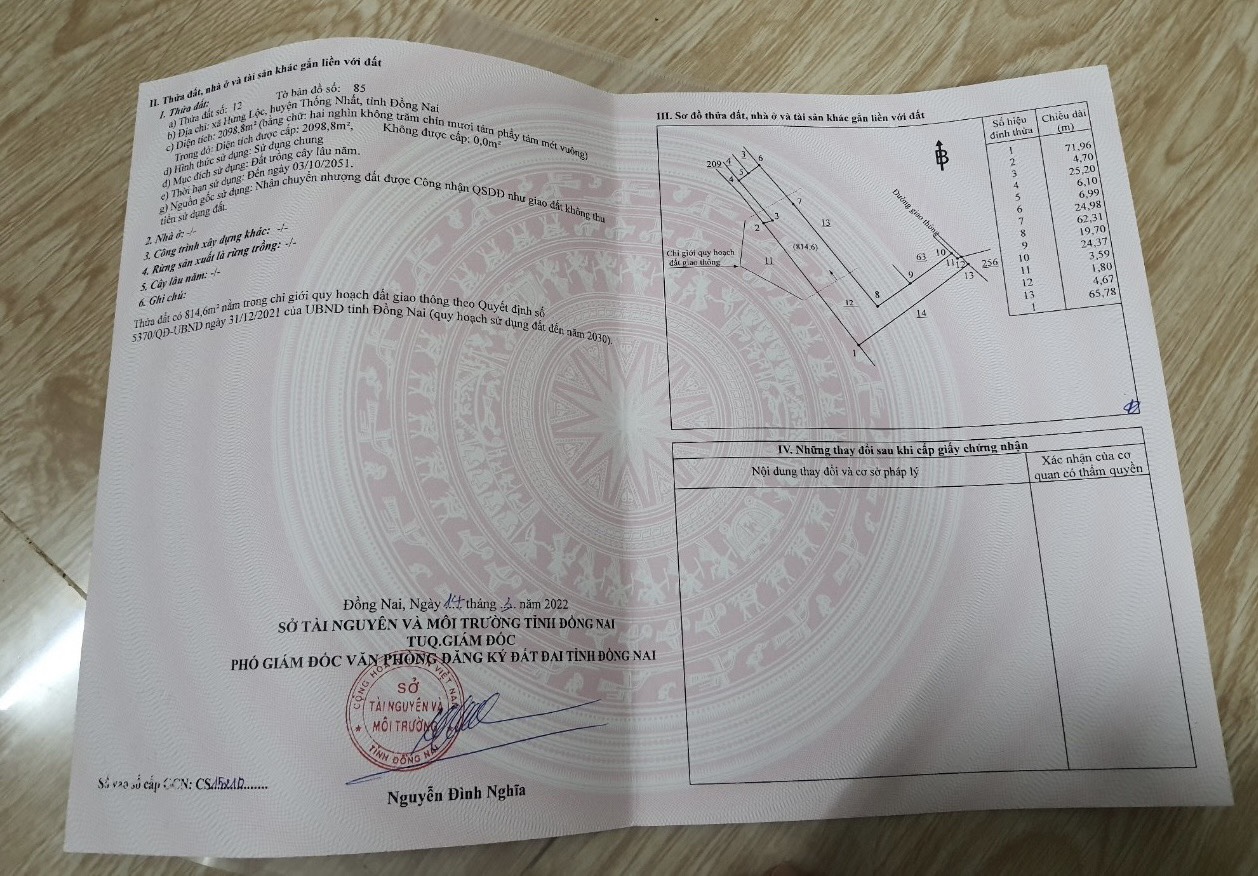 Chính chủ cần bán đất mặt tiền đường Tỉnh Lộ 769 mới kết nối sân bay Long Thành Huyện Thống Nhất. Tỉnh Đồng Nai