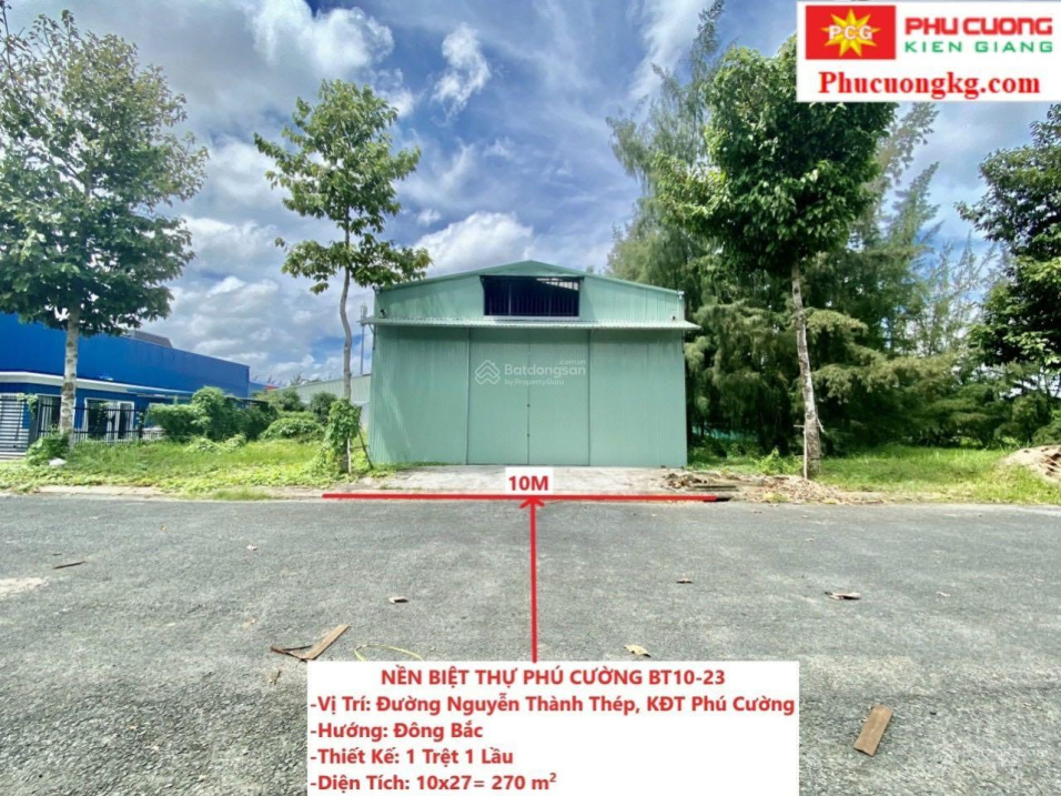 Nền biệt thự tự xây BT10 - 23, 10x27m, khu đô thị Phú Cường, giá tốt đầu tư cho quý khách hàng