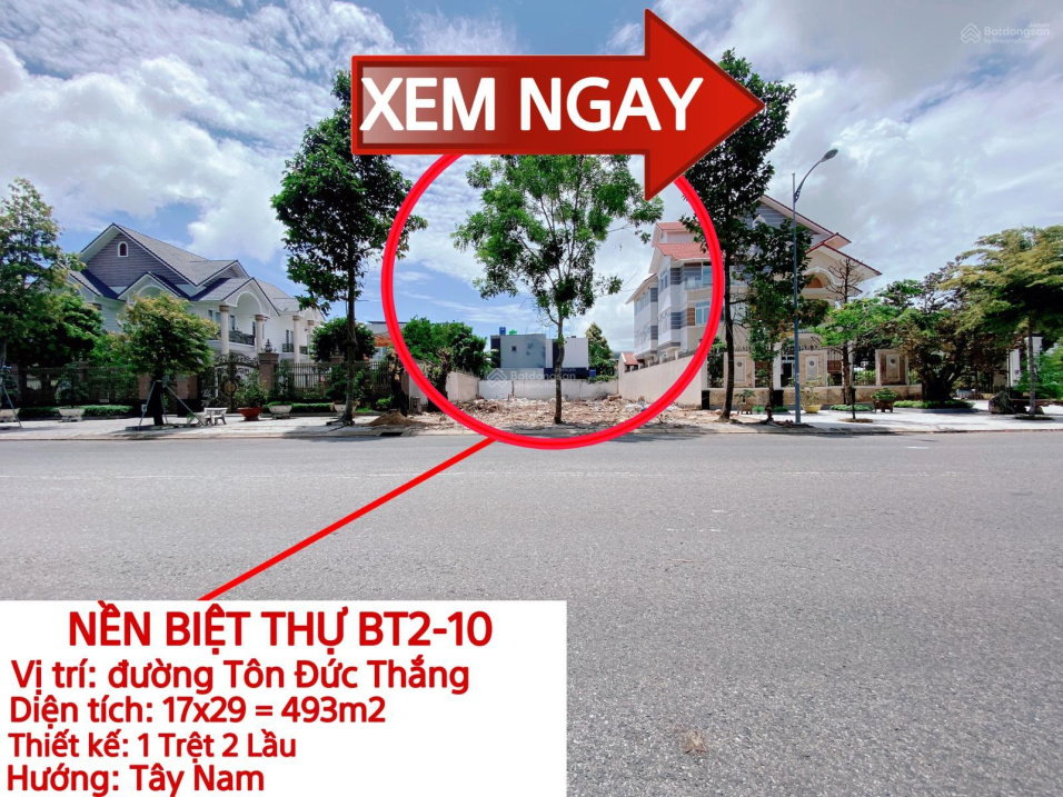 Nền biệt thự view biển, mặt tiền đường Tôn Đức Thắng, vị trí đẹp đối diện bến du thuyền Phú Cường