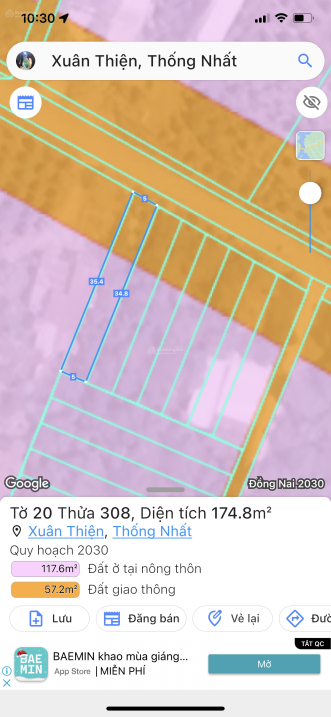 Nền full thổ cư sẵn sổ Xuân Thiện - Đồng Nai nằm ngay mặt tiền đường 24m