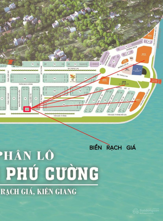 Nền góc tự xây L6 view biển, đường Tôn Đức Thắng và Nguyễn Tài, khu đô thị Phú Cường, Kiên Giang