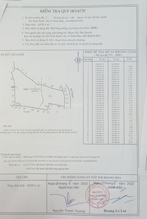 Ninh Xuân lối 2 DT8 QH thổ đối diện KCN