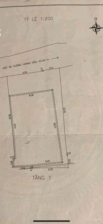 Sập hầm bán 172m2 đất kiệt 4m Hoàng Diệu sát đường chính