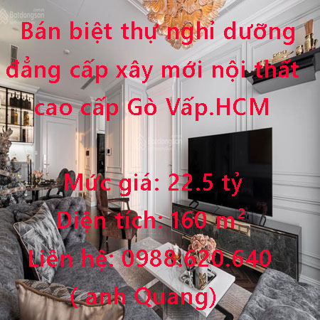 Bán biệt thự nghỉ dưỡng đẳng cấp xây mới nội thất cao cấp Đường Nguyễn Văn Khối, Phường 9, Gò Vấp, Hồ Chí Minh