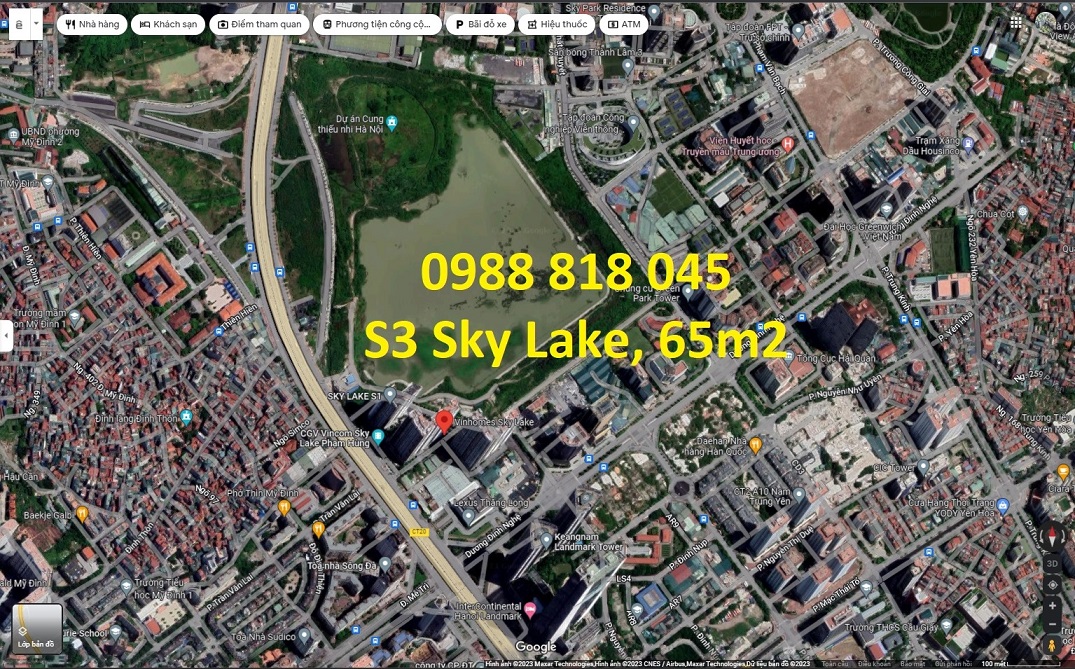 Bán gấp chung cư Sky Lake Phạm Hùng, tòa S3, 2PN, 2 VS, 65m2 view đường nội bộ