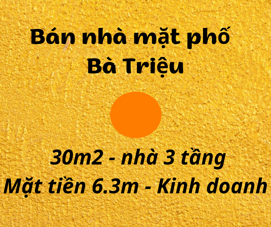 Bán nhà mặt phố Bà Triệu, hai Bà Trưng, Hà Nội. 30m2, mặt tiền 6.3m