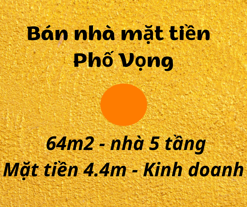 Bán nhà mặt tiền Phố Vọng, Hai bà Trưng, Hà Nội. 64m2 x 5 tầng