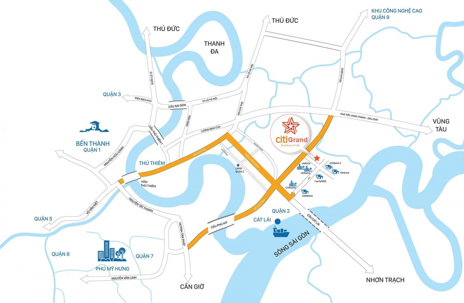 Vị trí dự án Căn hộ Citi Grand trên bản đồ