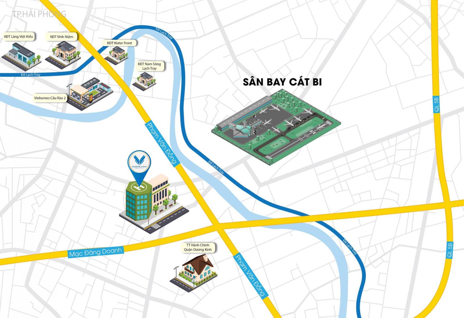 Vị trí dự án Dương Kinh New City trên bản đồ