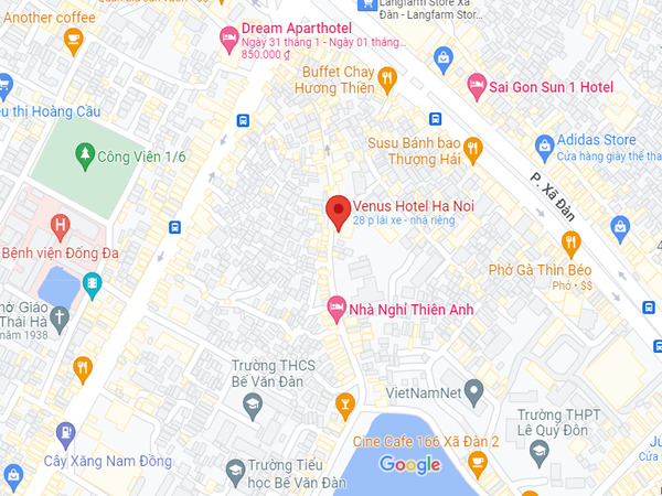 Lựa chọn Venus Hotel Hà Nội bạn vừa có vị trí thuận tiện, gần trung tâm venus-hotel-46-tran-huu-tuoc-dong-da-ha-noi