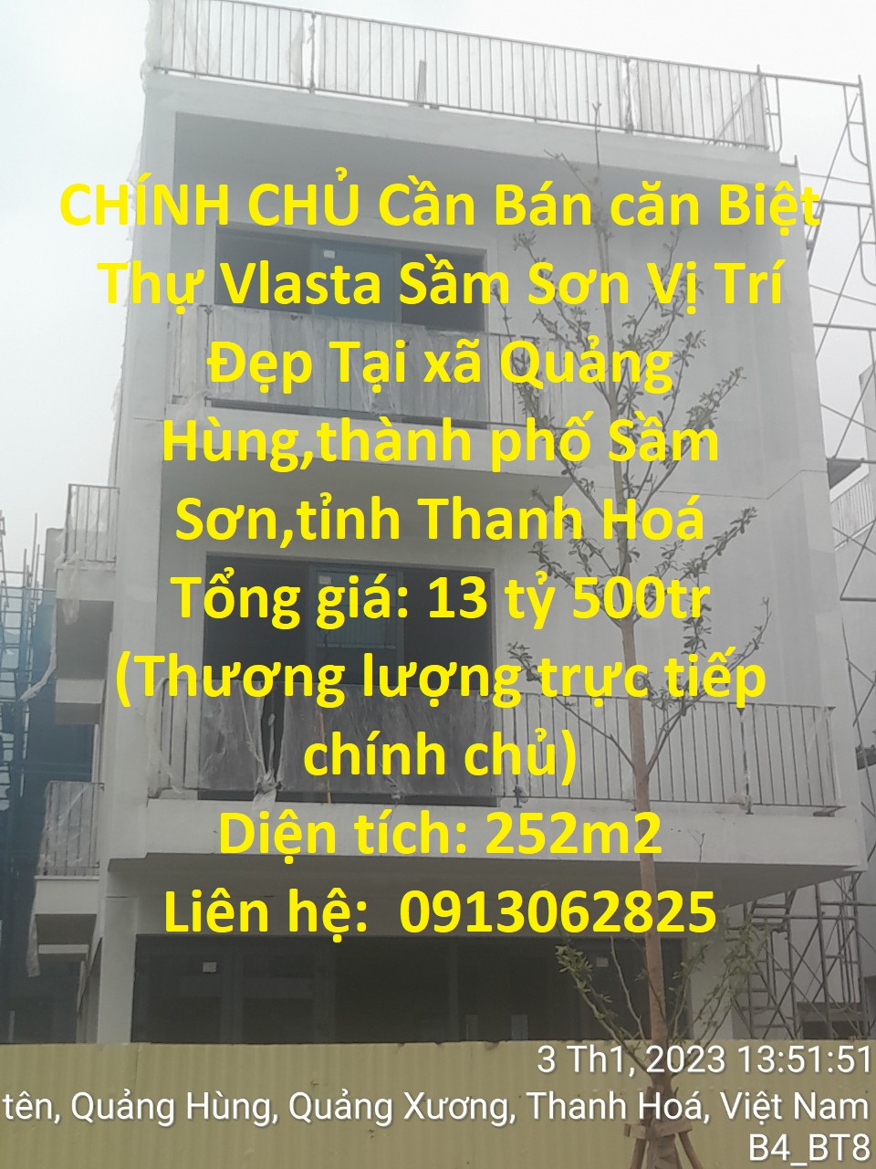 CHÍNH CHỦ Cần Bán căn Biệt Thự Vlasta Sầm Sơn Vị Trí Đẹp Tại THANH HOÁ