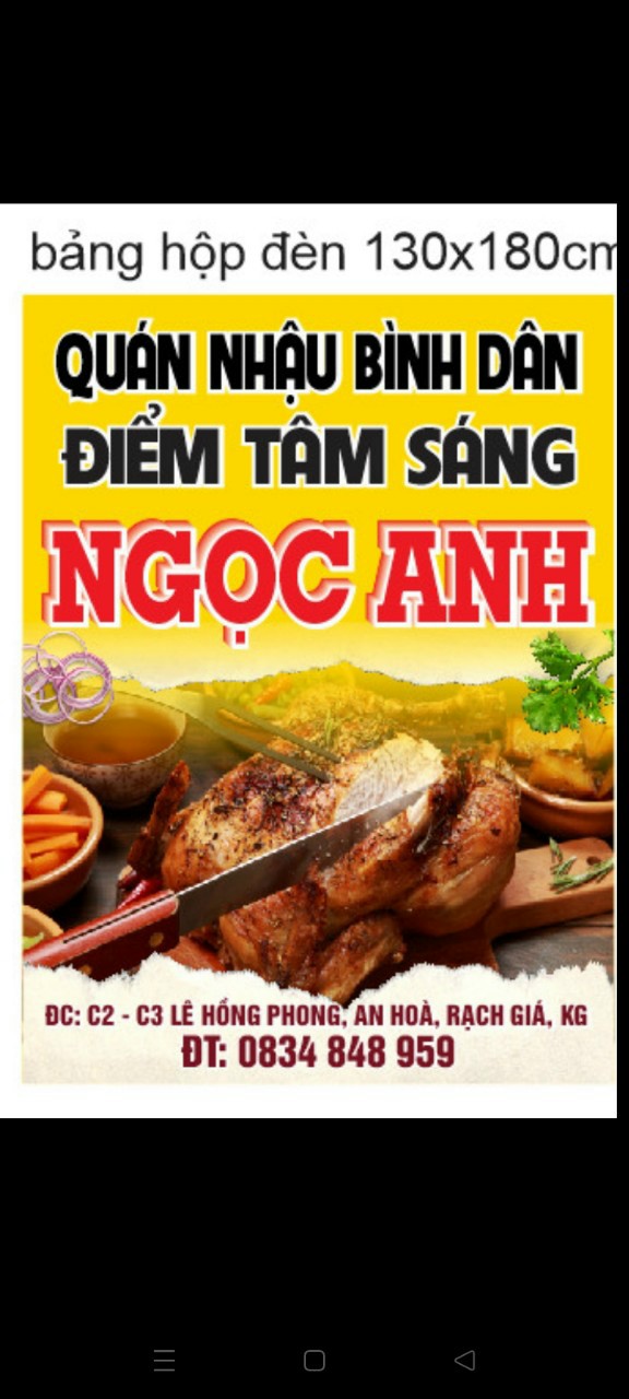 Sang nhượng quán ăn sáng và nhậu đường Lê Hồng Phong Rạch Giá Kiên Giang