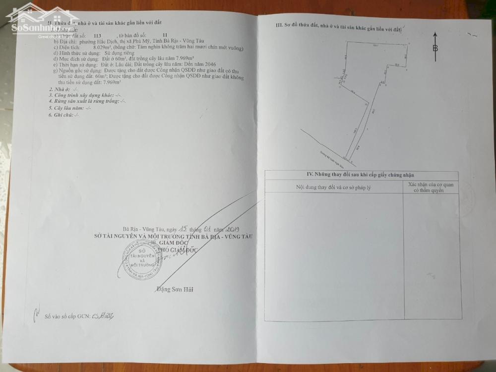 CHÍNH CHỦ BÁN GẤP LÔ ĐẤT MT MỸ XUÂN - NGÃI GIAO , TX. PHÚ MỸ, BÀ RỊA VŨNG TÀU