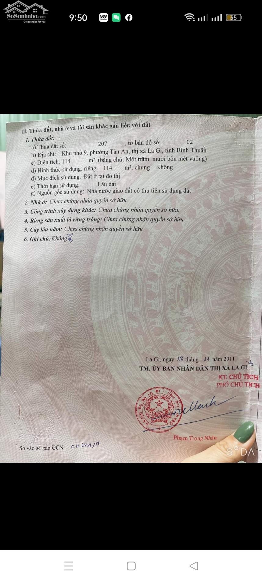 CHÍNH CHỦ CẦN BÁN GẤP CĂN NHÀ MẶT TIỀN ĐƯỜNG NGUYỄN THÁI HỌC - THỊ XÃ LAGI - BÌNH THUẬN