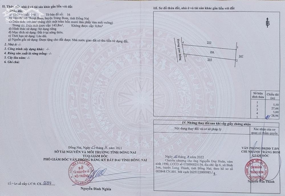 CHÍNH CHỦ CẦN BÁN LÔ ĐẤT VỊ TRÍ TIỀM NĂNG NGAY TRẢNG BOM - ĐỒNG NAI