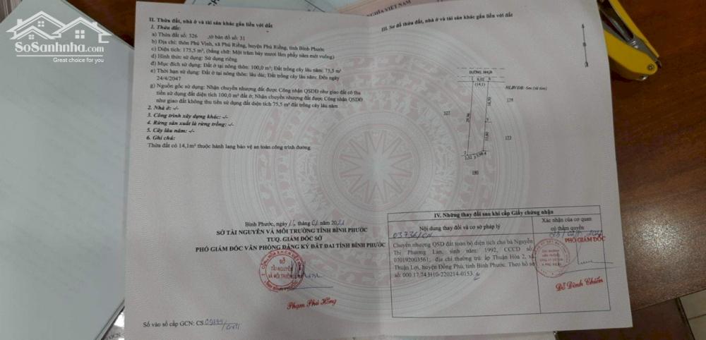 CHÍNH CHỦ CẦN BÁN GẤP LÔ ĐẤT ĐẸP MẶT TIỀN NHỰA NGAY PHÚ RIỀNG, BÌNH PHƯỚC