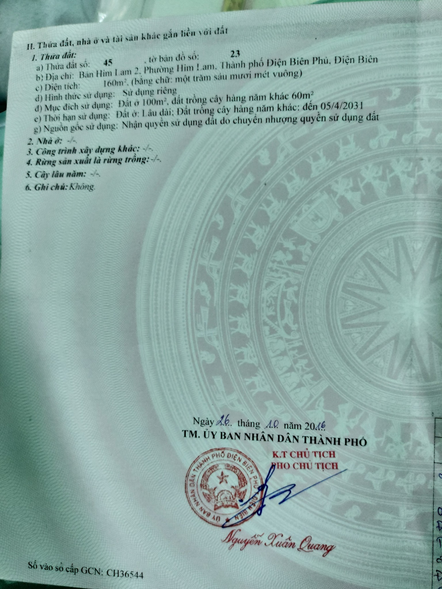 Em cần chuyển nhượng nhà đất ở vị trí bản Him Lam 2