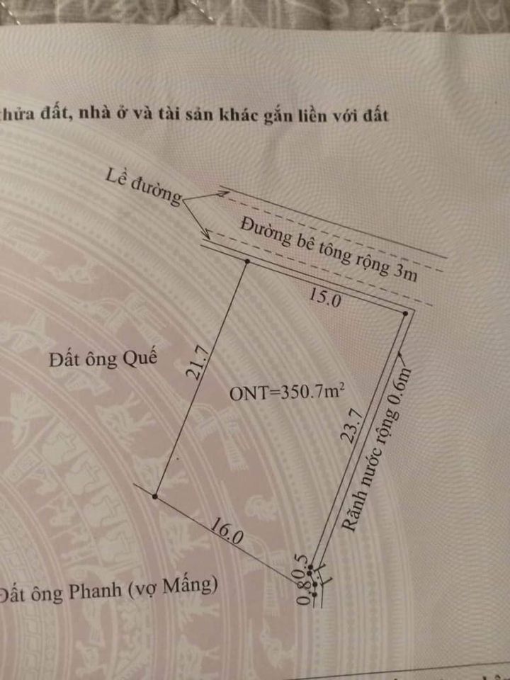 Gia đình có mảnh đất tại bản Co Mỵ xã Thanh Chăn cần bán.