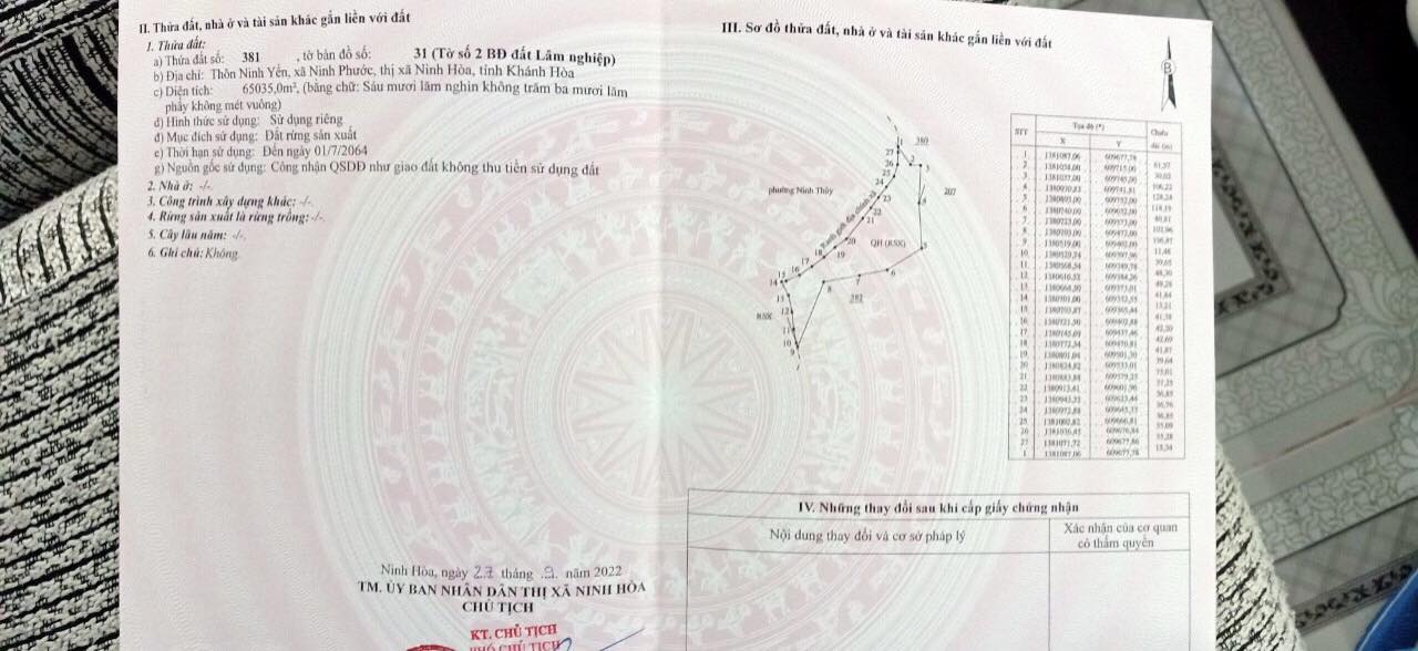 Cắt lỗ bán 6ha5 giá chỉ 2ti9 ngay cảng Nam Vân Phong Ninh Thuỷ Ninh Hoà