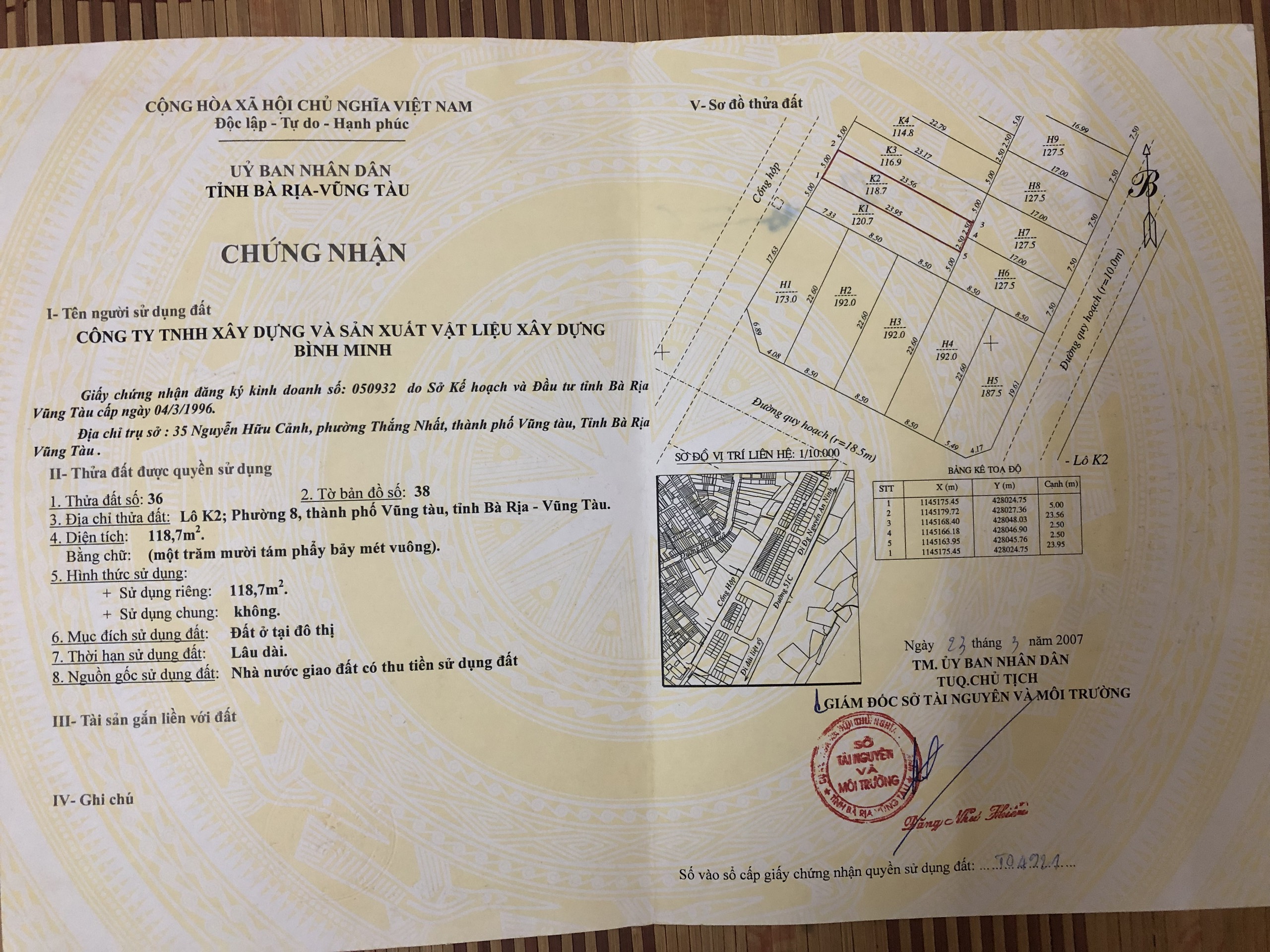 Cần Tiền Nên Bán Đất Mặt Tiền Đường Nguyễn Thị Minh Khai, Cách Biển 5p, Diện Tích 119m Ngang 5m Hướng TB Full Thổ Cư