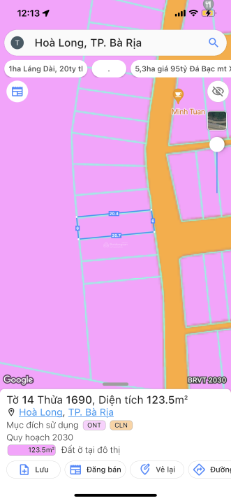 6x20m có 60m2 TC giá 2tỷ3 căn nhà cấp 4, Hoà Long, Bà Rịa, đường nhựa số 64 rộng 4m