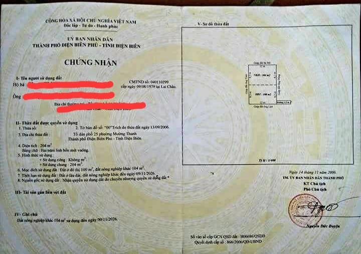 Bán nhà cấp 4 có địa chỉ tại tổ 14, phường Mường Thanh