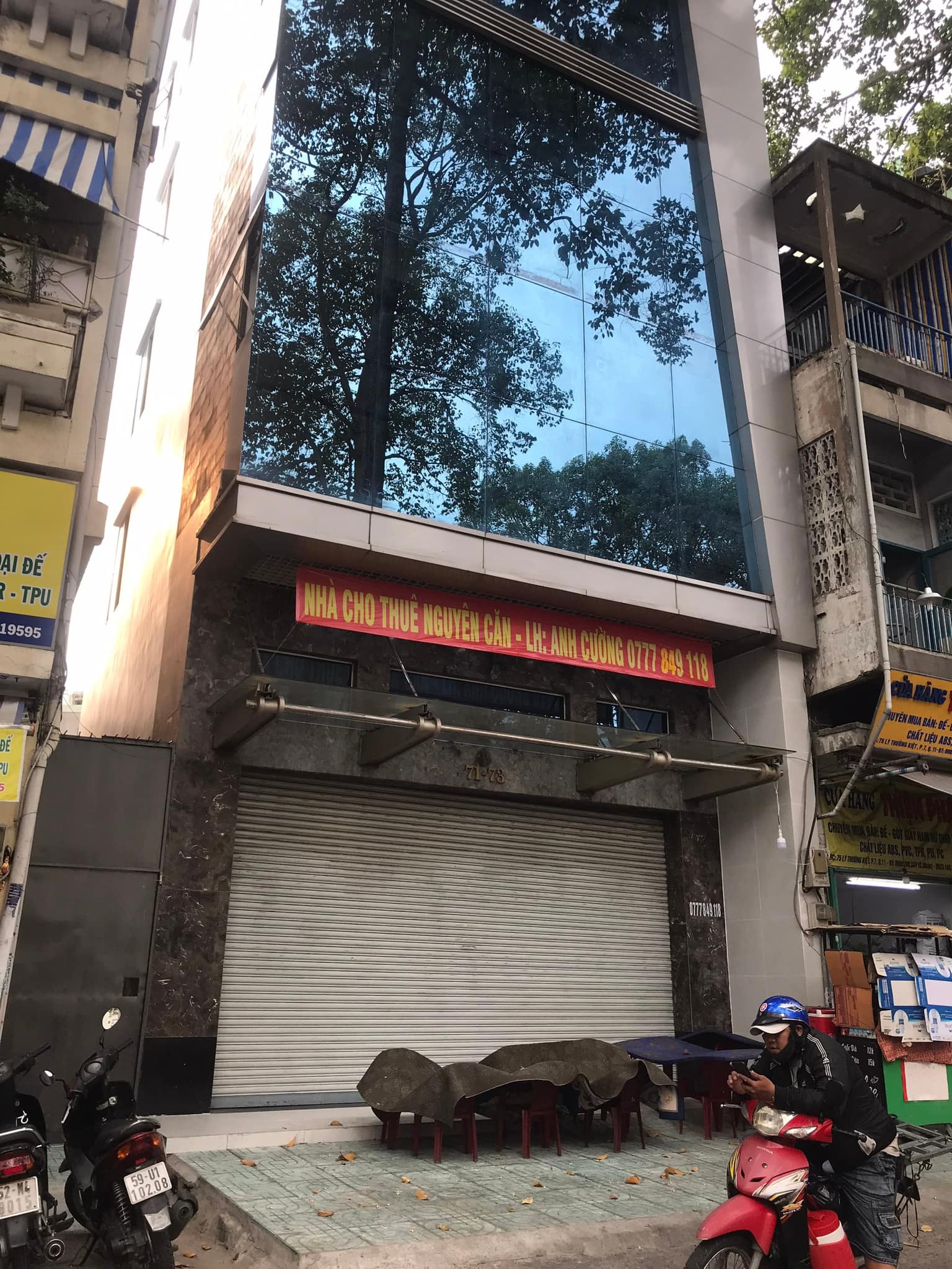 Cho thuê tòa nhà mặt tiền 71-73 Lý Thường Kiệt,Phường 14, quận 10-DT:8,8x20m 6 tầng giá thuê 138tr/th có bớt