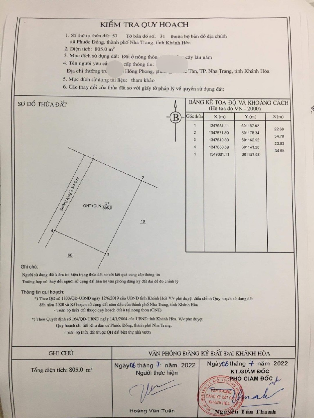 BÁN ĐẤT TRUNG TÂM XÃ PHƯỚC ĐỒNG, NHA TRANG, KHÁNH HÒA GIÁ 5,2 TỶ - NHA TRANG