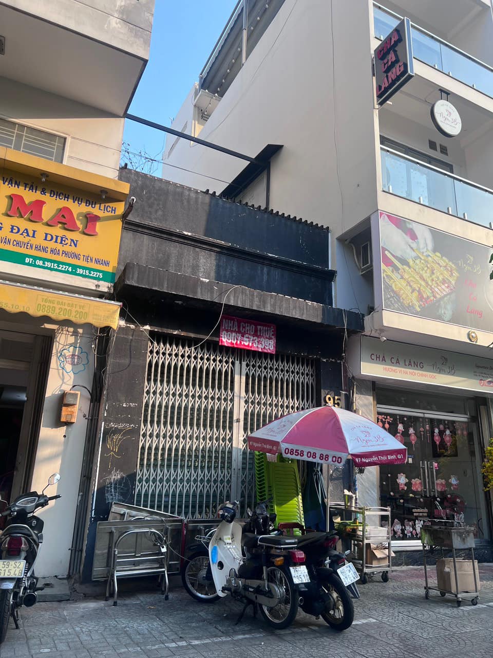 Cho thuê nhà nguyên căn mặt tiền 95 Nguyễn Thái Bình, phường nguyễn thái bình,quận 1-DT:4,3x20m 2 tầng giá thuê 65tr/th TL