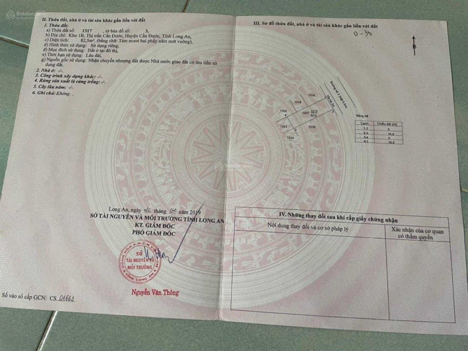 Bán 82,5m2 đất thị trấn Đức Hòa, đường nhựa 15m, điện âm nước máy, sổ sẵn ODT, giá 850tr gặp chủ