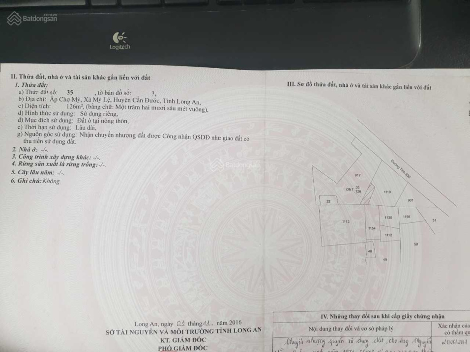 Cần bán 8365m2 đất mặt tiền TL 830, xã Mỹ Lệ, Cần Đước, chỉ 3tr7/m2 (còn TL)