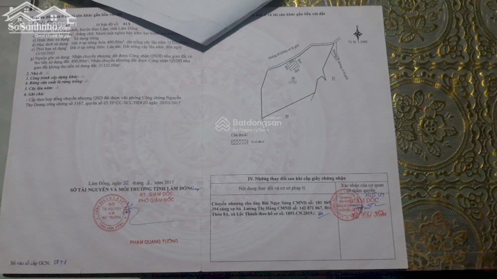 Chính chủ cần bán gấp lô đất mặt tiền đường ngay Lộc Thành - Bảo Lâm - Lâm Đồng