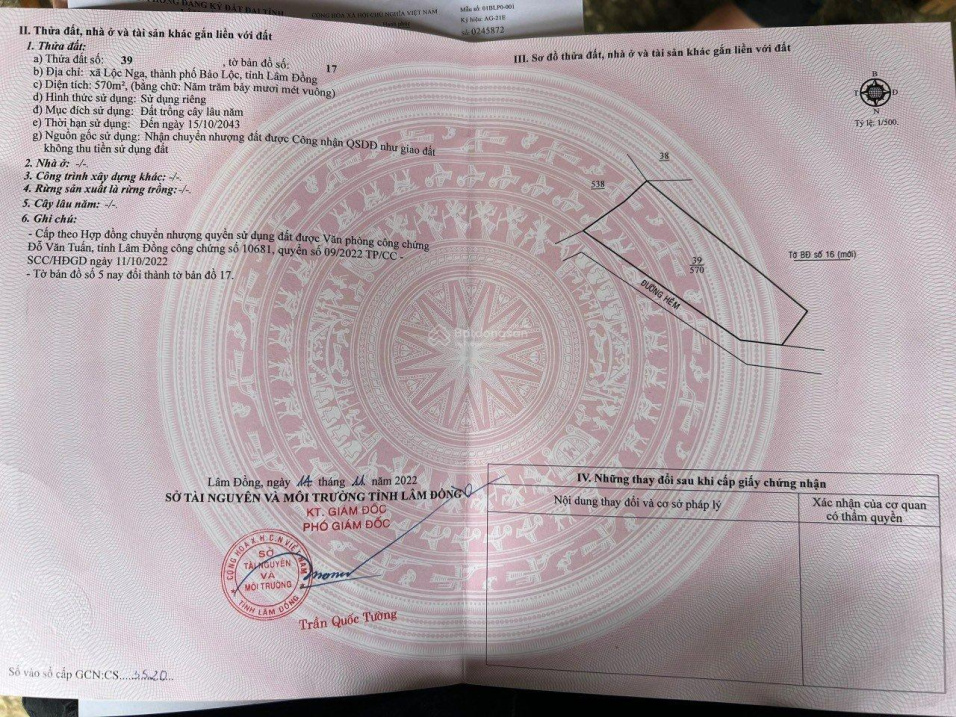 Chủ ngộp Bank cần bán lô đất 2 mặt tiền, Bảo Lộc