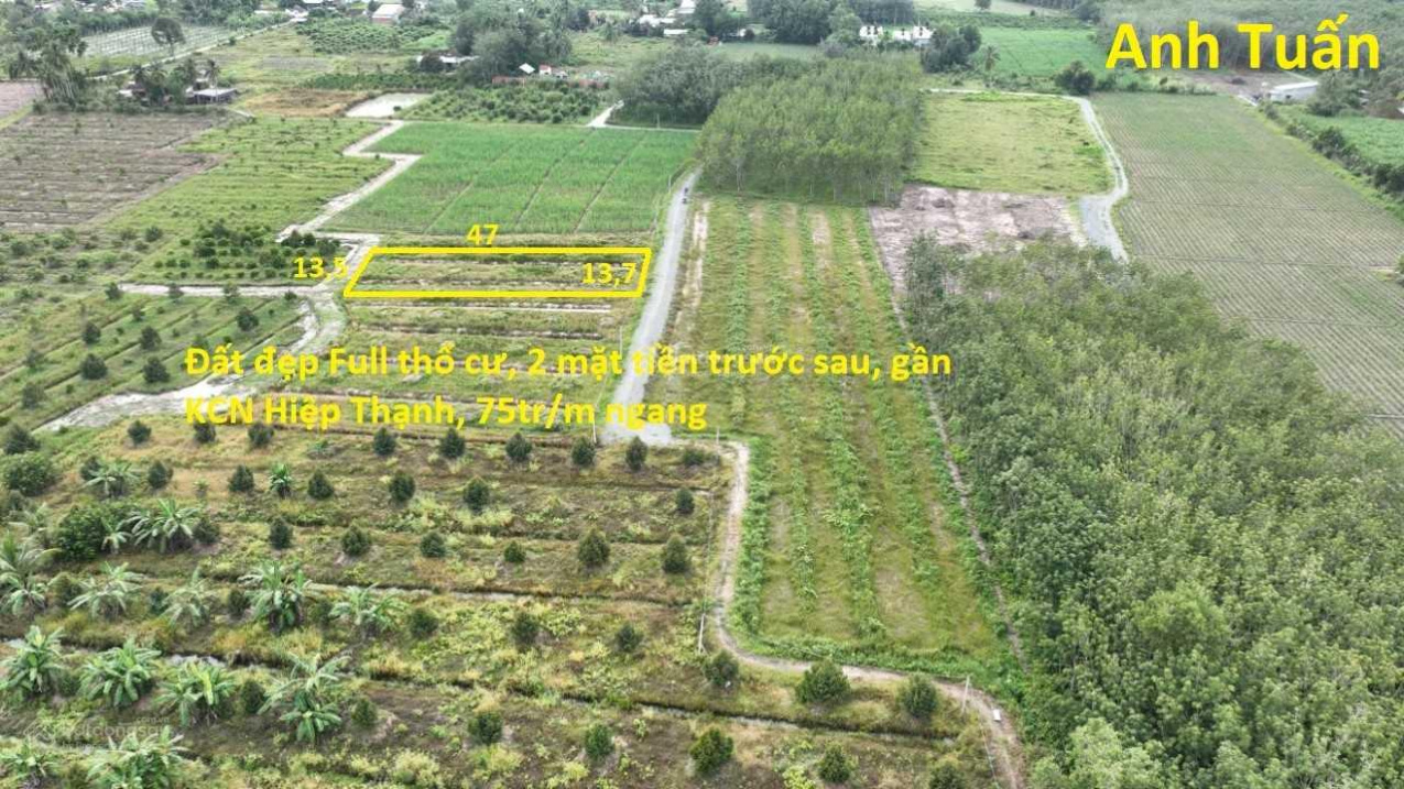 Gò Dầu, Tây Ninh gần KCN full thổ cư 75tr/m ngang