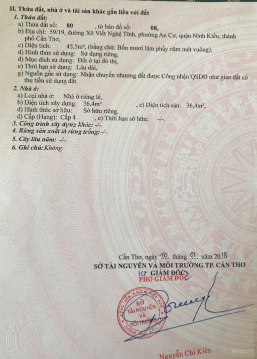 Cần Bán nhà hẻm 59 đường Xô viết nghệ tỉnh, Phường An cư, TP Cần Thơ