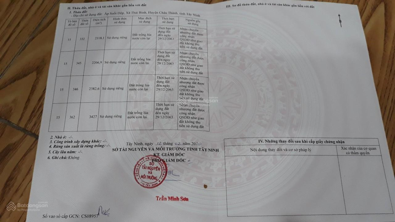 Nhanh tay sở hữu ngay 3 mẫu đất đẹp vị trí tại tỉnh Tây Ninh