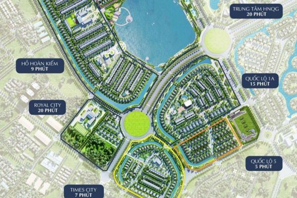 Vị trí dự án biệt thự liền kề thuộc Vinhomes Riverside. biet thu lien ke Vinhomes Riverside 3